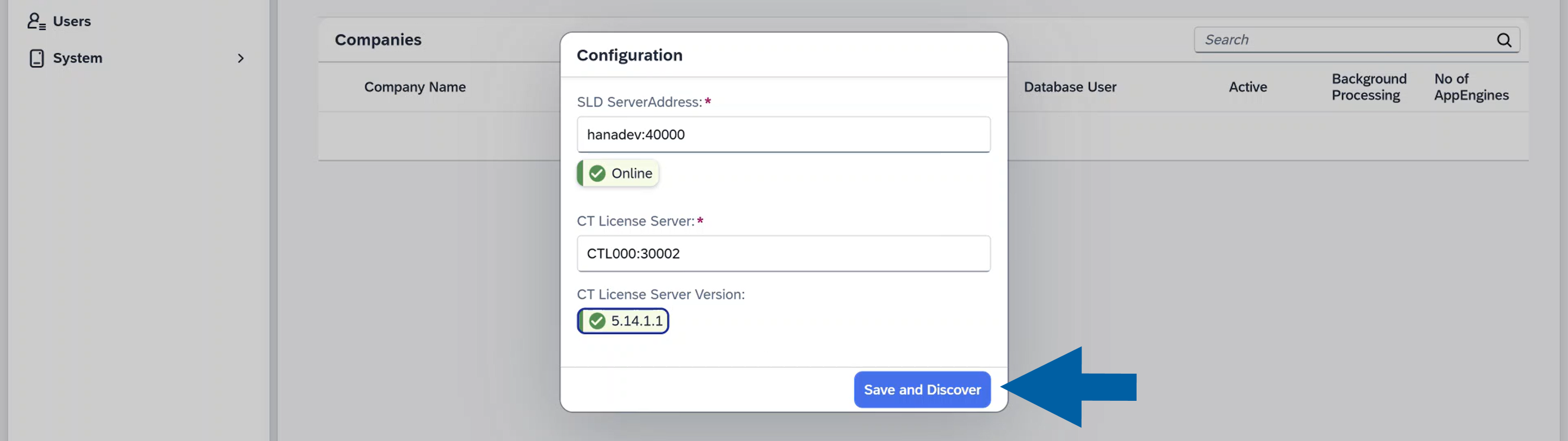 a screen showing where to click after entering server address