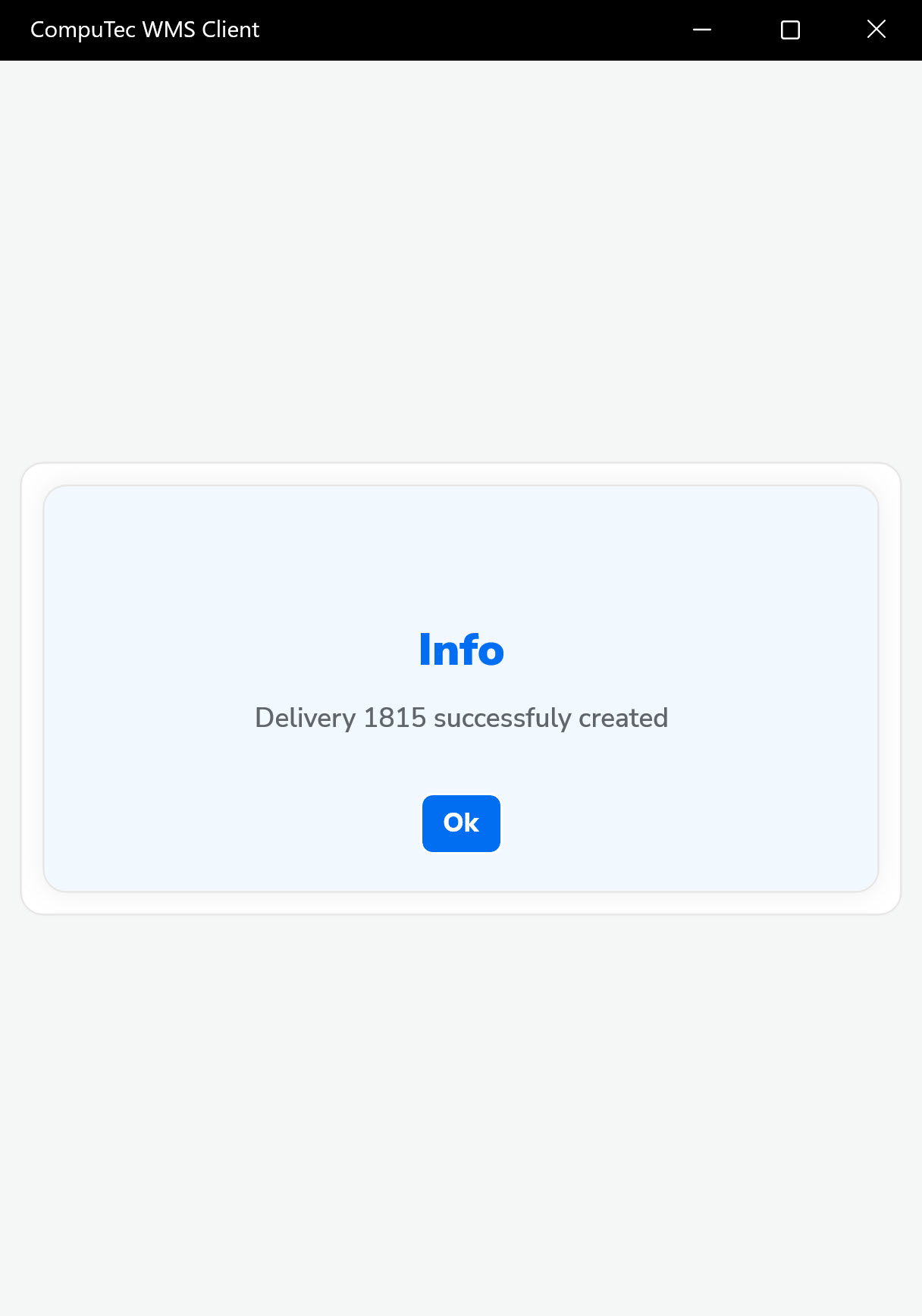 Delivery Saved