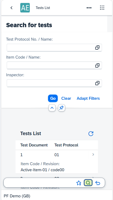 Search tests